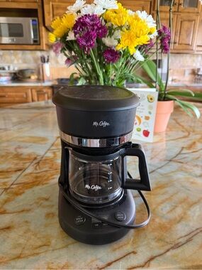 Mr. Coffee Black Drip Coffee Maker with Glass Carafe